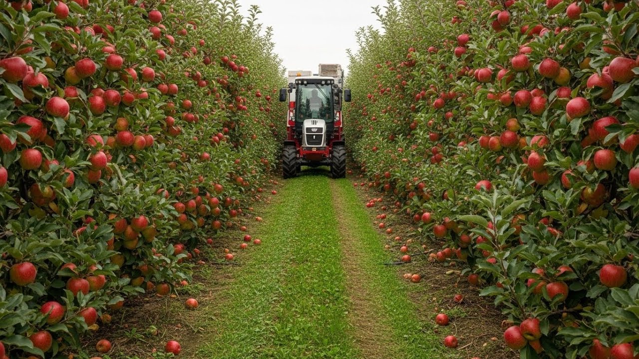 How Farmers Harvest Apples in New Zealand | From Orchard to Juice Factory