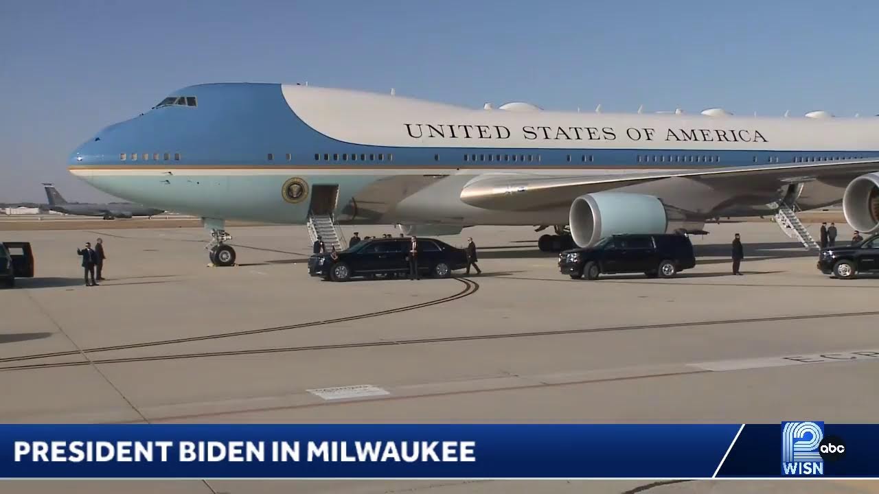 President Biden arrives in Milwaukee