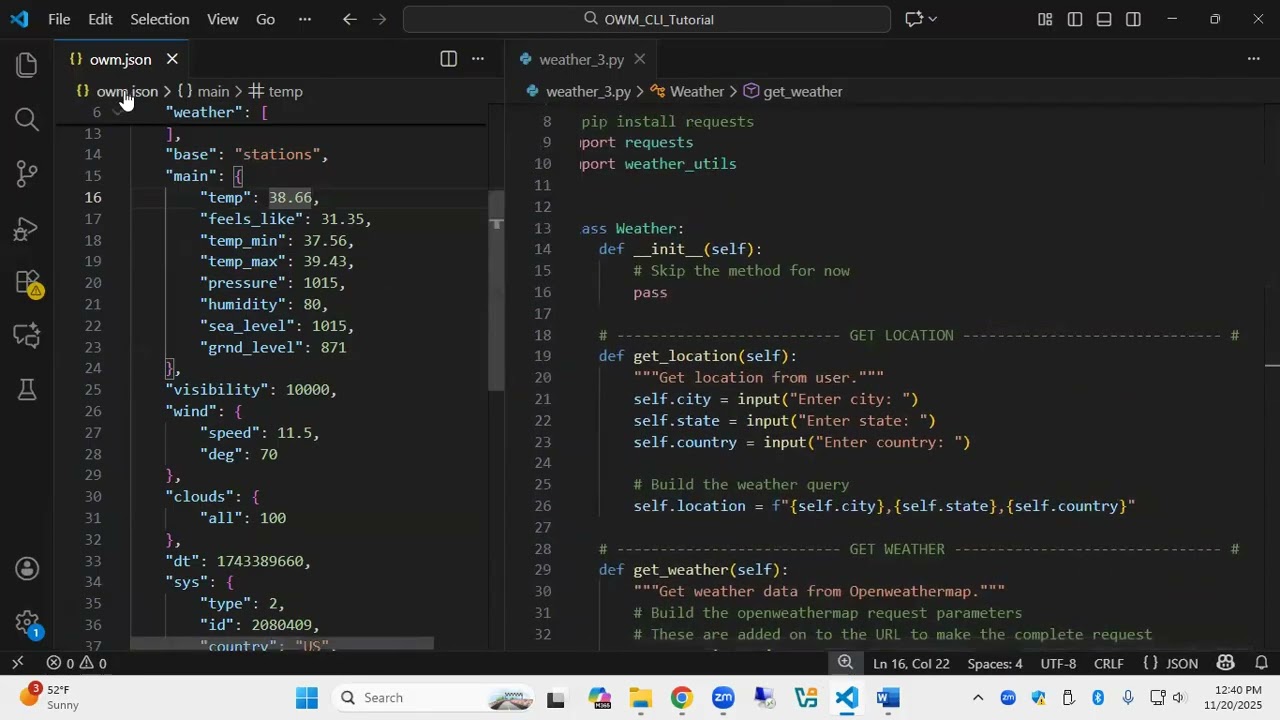 Python OpenWeatherMap Part 2