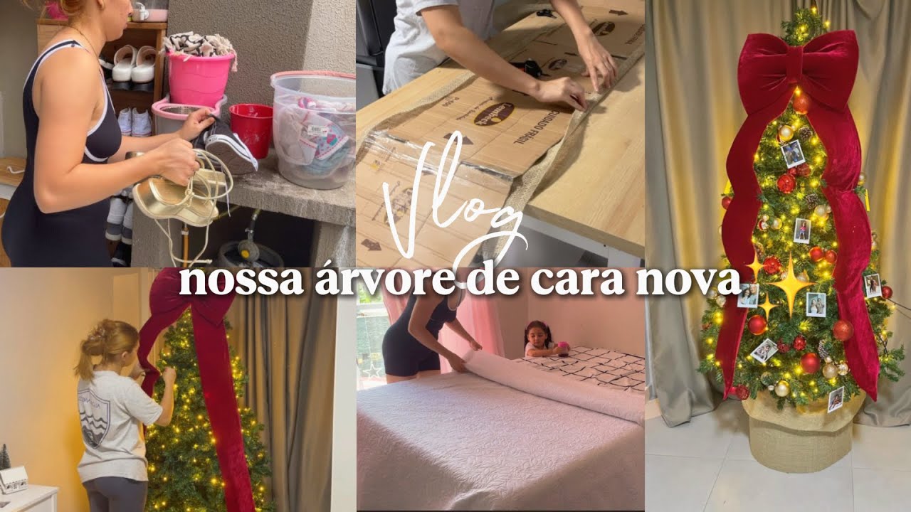 REDECOREI A ÁRVORE DE NATAL 💖 DIY | rotina do dia dia | fiz dobradinha…