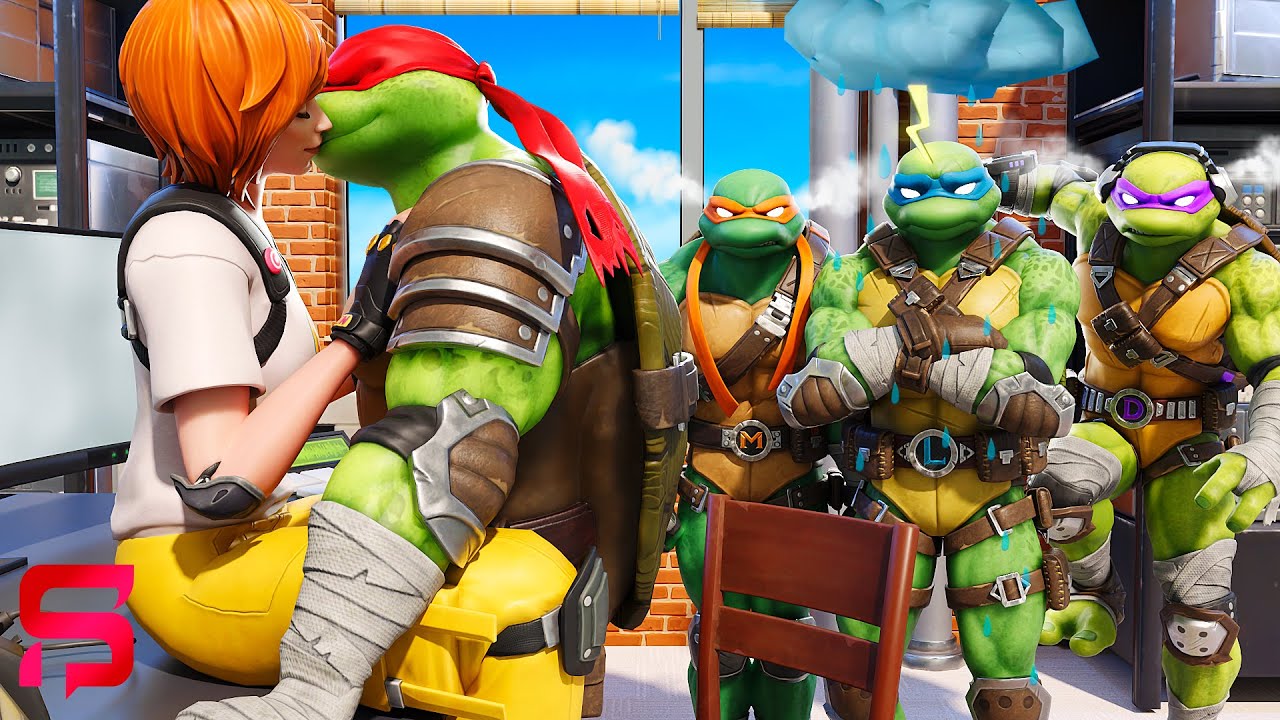 April's KISS CHEATS on the TEENAGE MUTANT NINJA TURTLES.. Fortnite TMNT