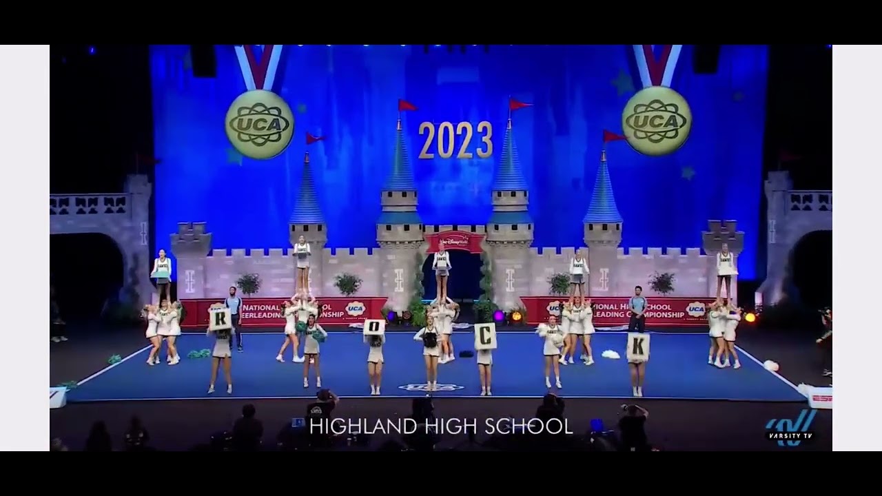 HIGHLAND HIGH SCHOOL CHEER                                    UCA FINALS! 2023 super large D1 3rd pl