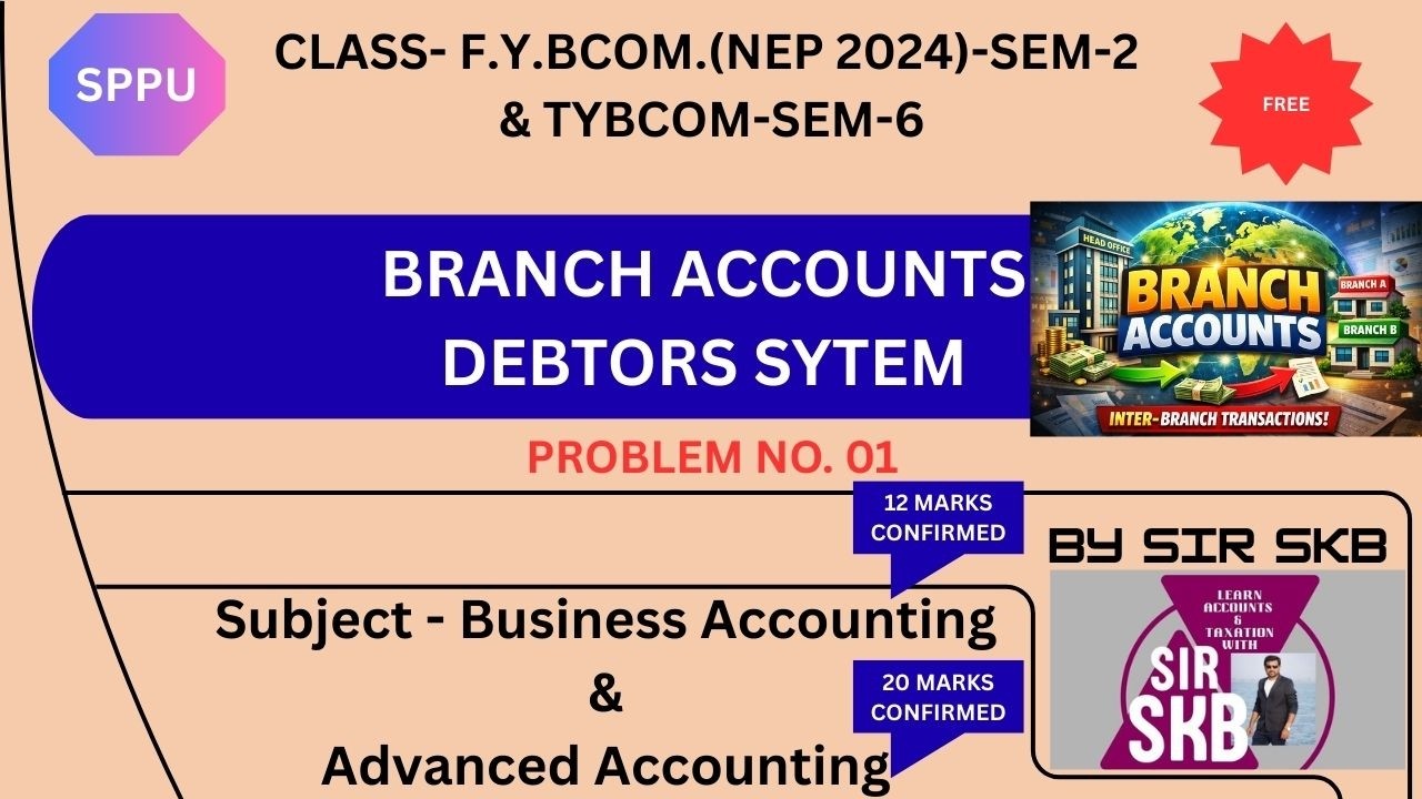 Branch Accounts- Debtor System Problem No. 1-FYBCOM & TYBCOM