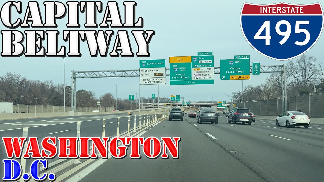 I-495 Inner - The Capital Beltway - FULL Loop - ALL Exits - Washington - DC - 4K Highway Drive