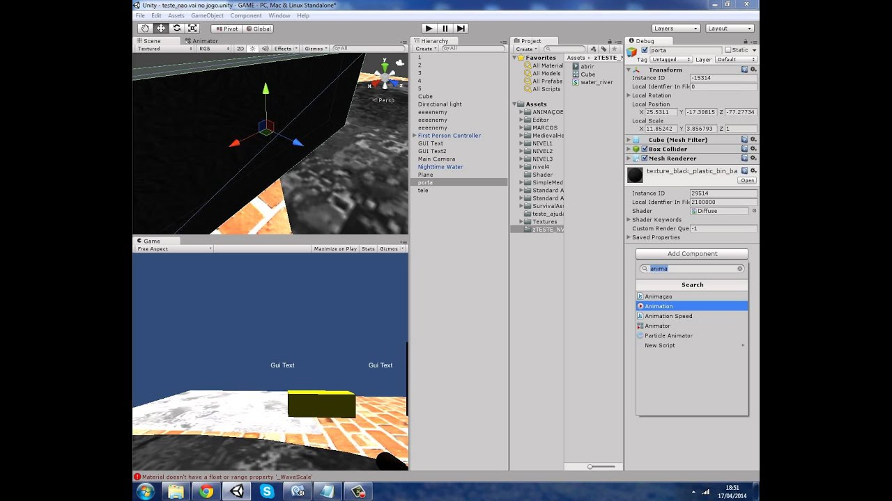 TUTORIAL UNITY 4 OU SUPERIOR ( ANIMAÇOES )