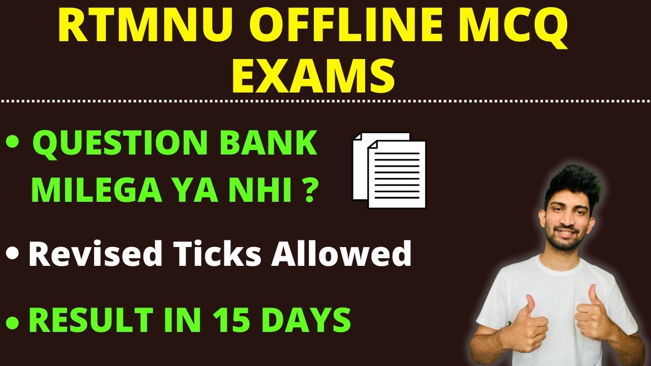 RTMNU  Summer Exams Offline Detail Information | QUESTION BANK MILEGA YA NHI ?