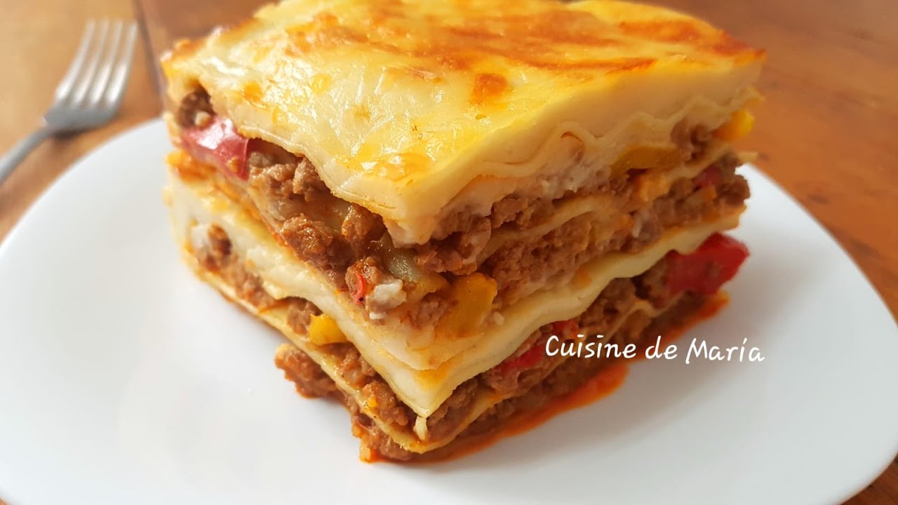 Lasaña de verduras y carne comida italiana fácil y rápida