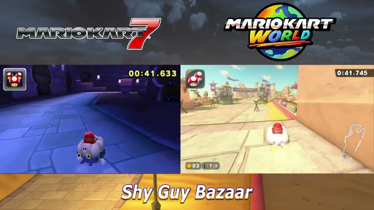 Shy Guy Bazaar - Mario Kart World & 7 Comparison