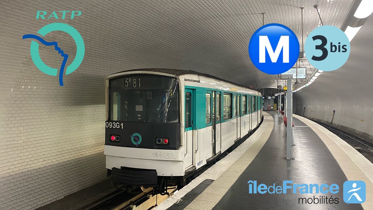 Trajet en solo dans un MF67 de la ligne 3bis du métro parisien.