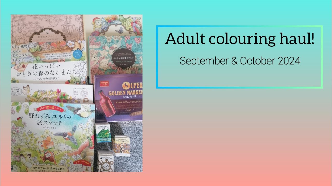 Adult colouring haul of supplies and books - September & October 2024/ Japanese colouring books.