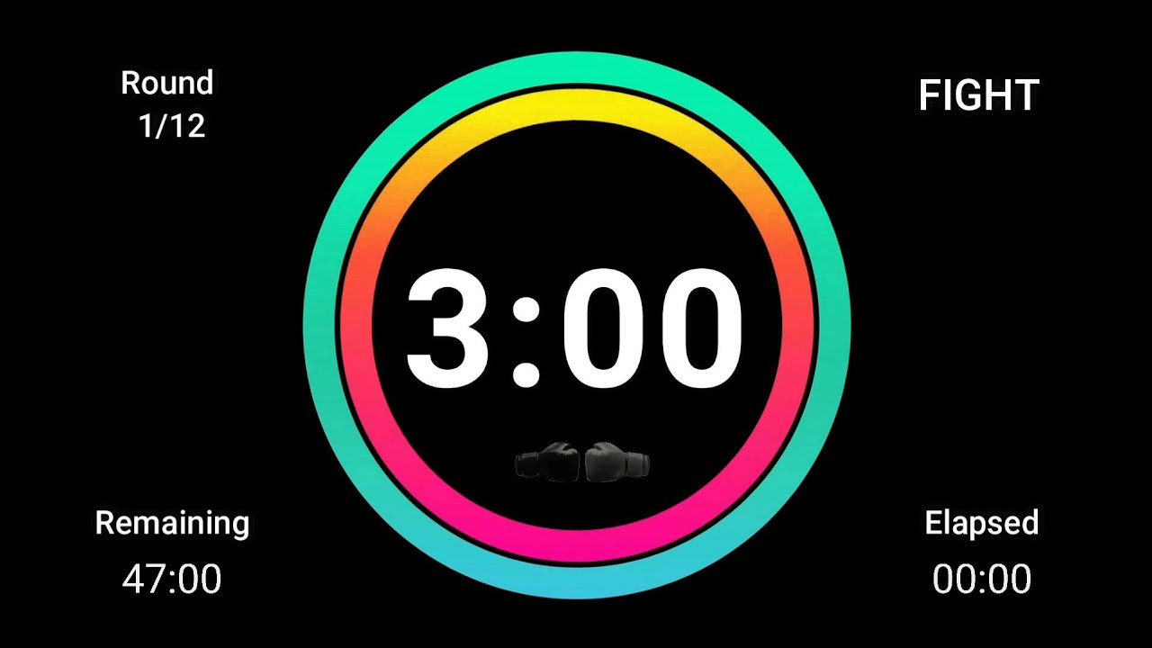 Boxing Timer / 12 Rounds (Fight 3 min x 1 min Break)