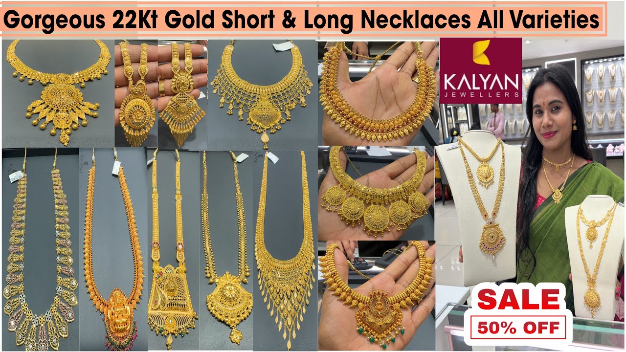 JUST WOW💕😍Kalyan Jewellers Gold Necklace 50%Off🔥Gold Short Necklace Long Gold Necklace Designs Price