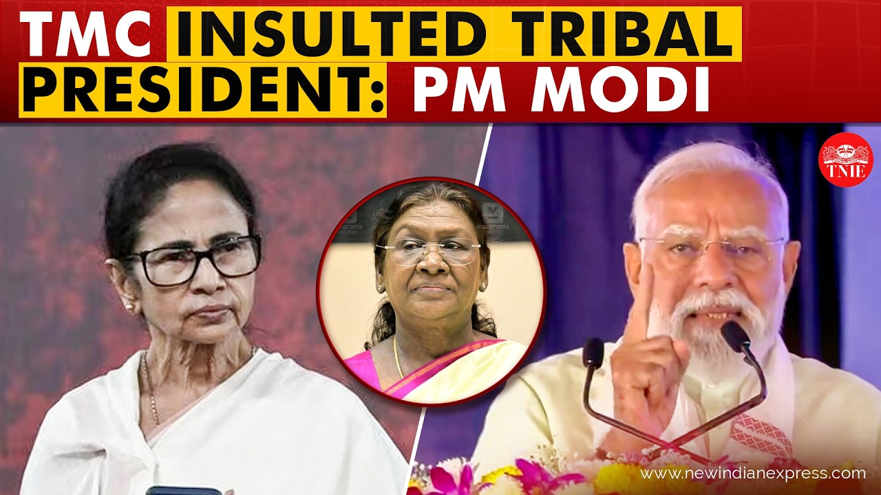 PM Modi hits out at TMC over Mamata-Murmu row