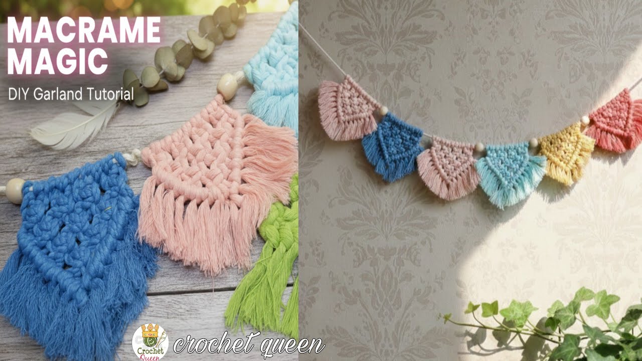 تعليم مكرميه للمبتدئين - فرع زينه بالمكرميه- macrame tutorial