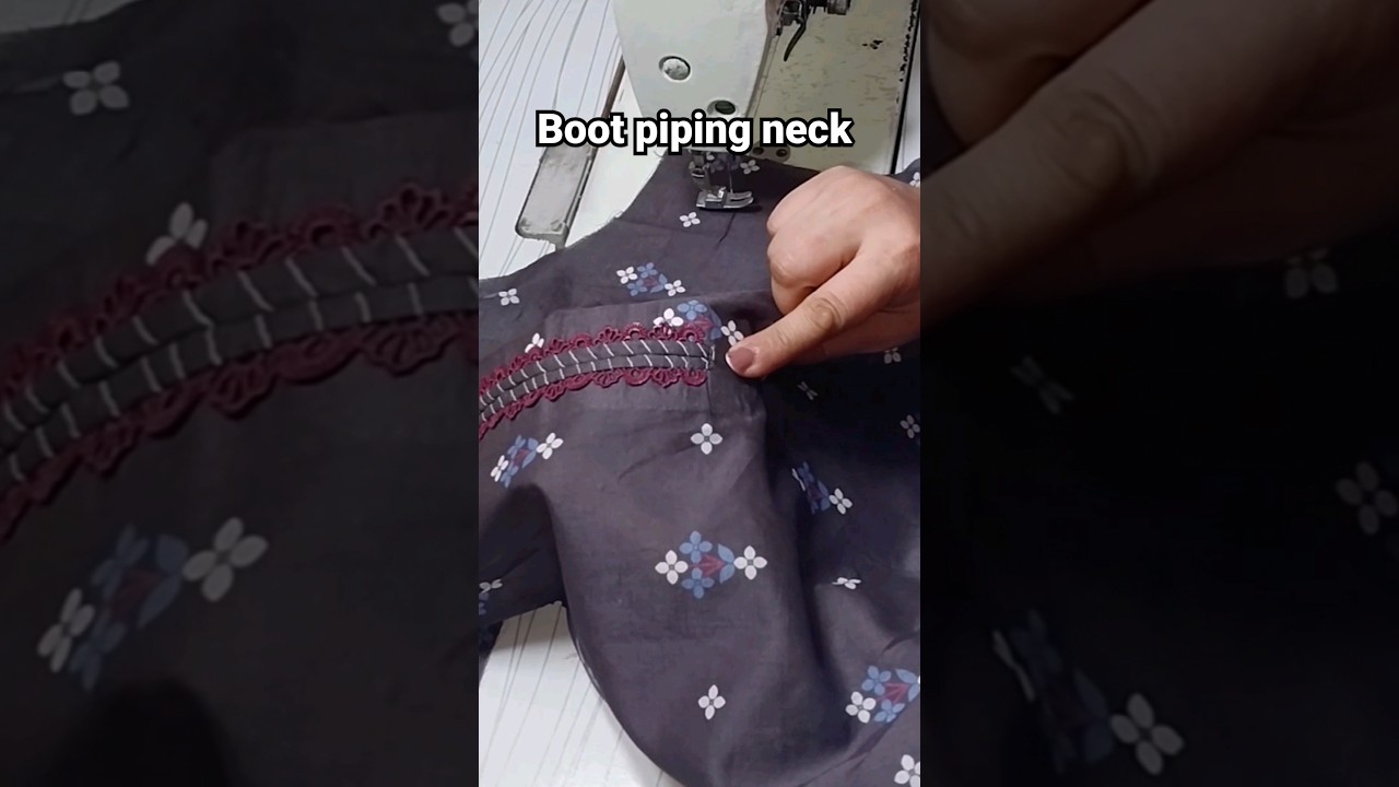 Boot piping with lace neck design #shorts #ytshorts #sewinghacks #stitchingideas #shortsfeed