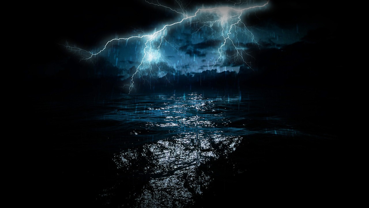 Fall Asleep Fast: Ocean Rainstorm and Thunder Sounds for Sleeping | Strong Midnight Storm Ambiance