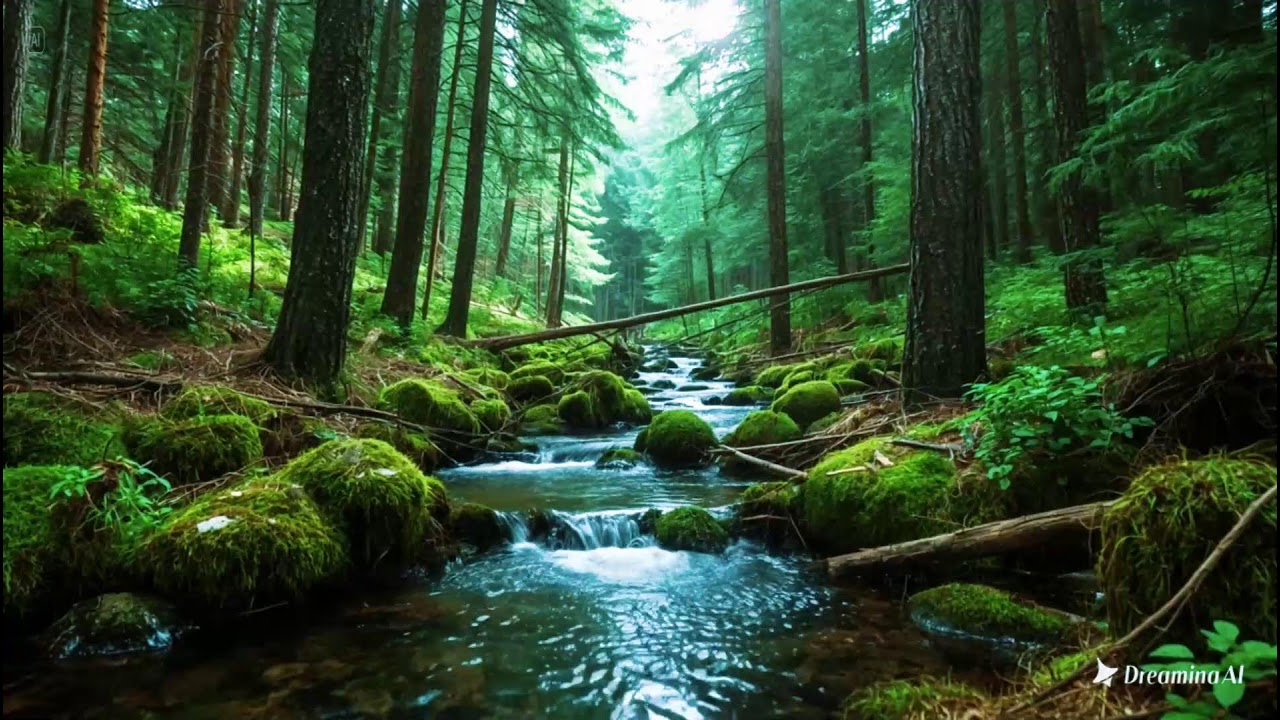 Forest Stream Sounds, Beautiful Birds Chirping, 8 hours Nature Sounds for Sleeping