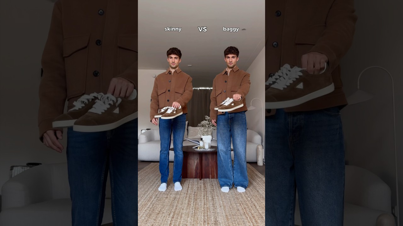 Skinny or baggy jeans? 👖 | Luxury outfit idea for Men (styling boost) #fashion #confidence