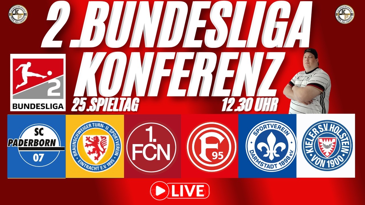 LIVE 2.Bundesliga Konferenz 25.Spieltag #SCP#EBS #FCN#F95 #SVD#KSV Live Reaktion