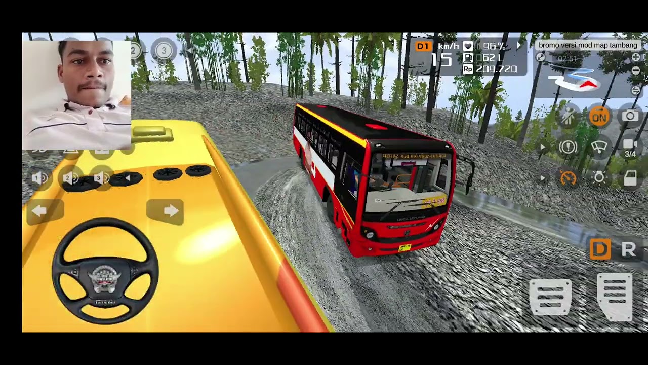 High speed Driving Lalapari BUS On Offroading map Road | #bussid #gameplay #kirangholave 