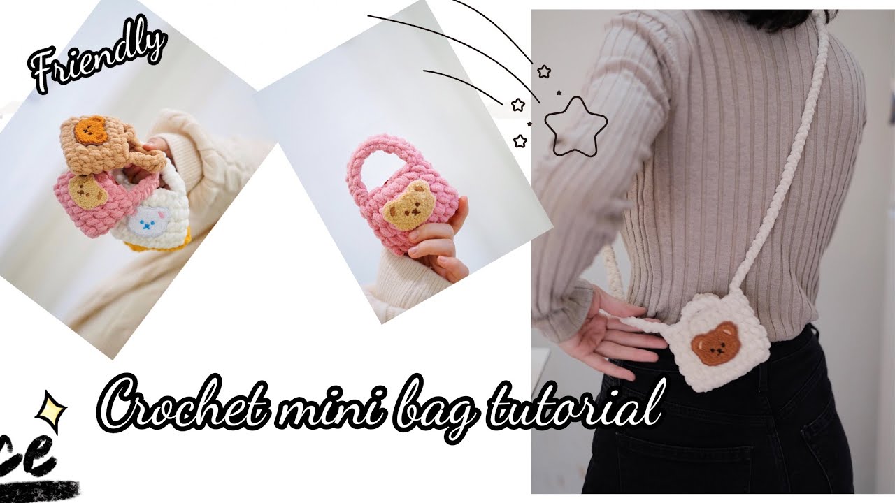 How to crochet mini bag-airphone bag/beginner friendly-30mins finished
