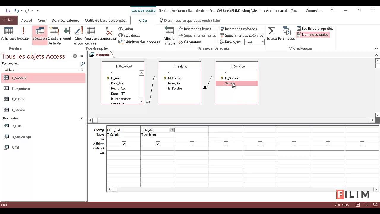 Access Requete tri et selection