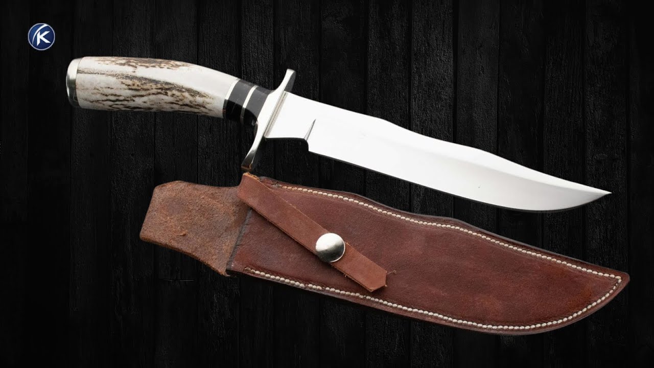 Josh Jolley Custom Knife Elk Antler Double Ground Fighter NiSilver Cap Cocobolo Wood Spacer