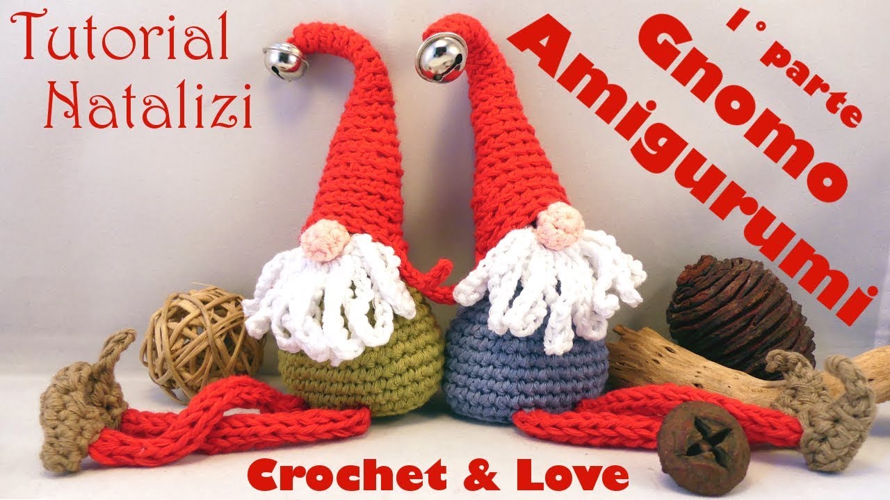 Gnomo Amigurumi e Cordoncino ad uncinetto (1°parte) (sub. Eng. y Esp.) - Tutorial Natale