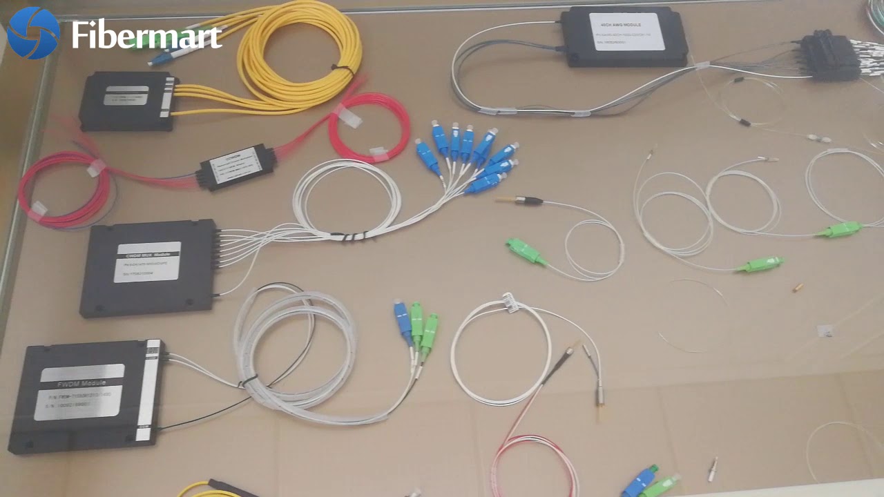 What is CWDM MUX demux and DWDM MUX Demux module, PLC Splitter, FBT Coupler with fan-out fibers.