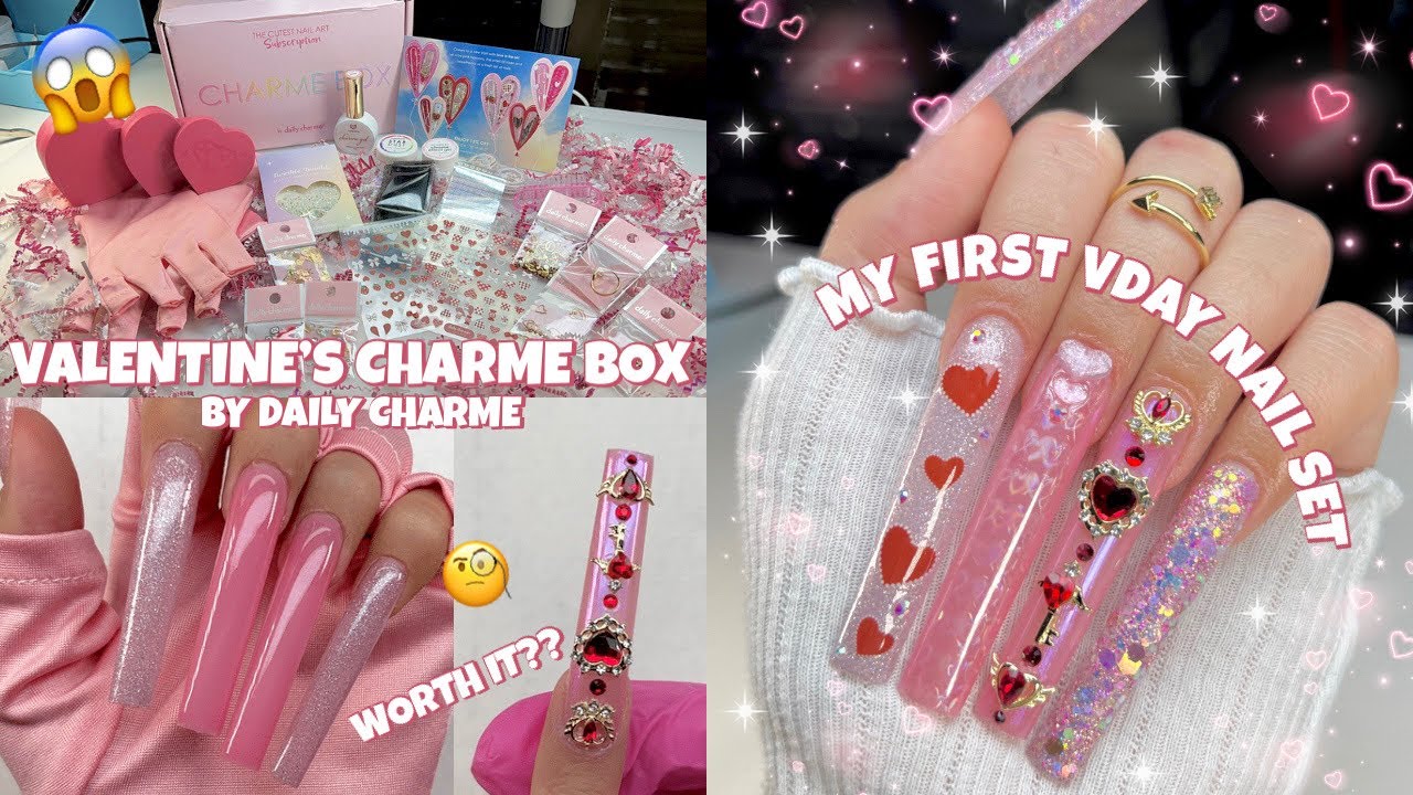 CHARME BOX UNBOXING & HONEST REVIEW | JANUARY 2023 VALENTINE&rsquo;S NAIL ART MYSTERY SUBSCRIPTION BOX