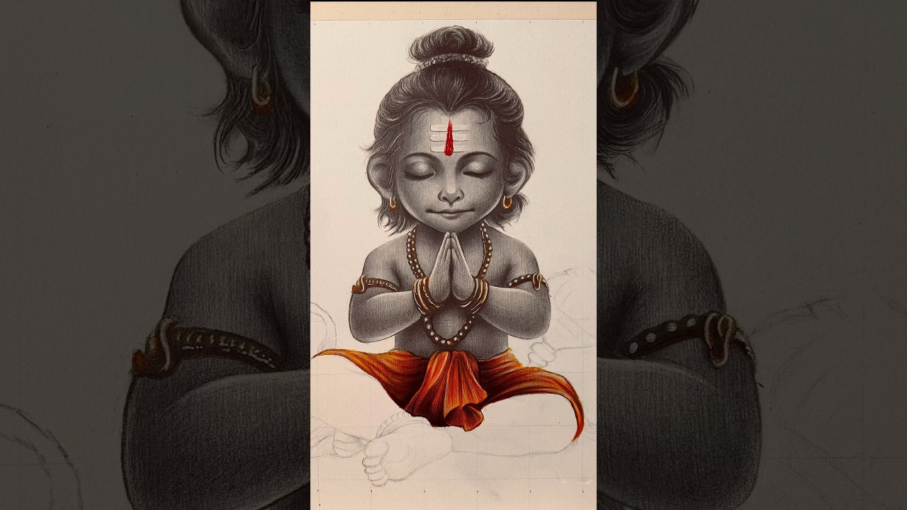 Little hanuman Ji Drawing, #shorts #art #drawing #hanuman