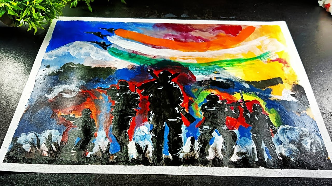 Kargil Vijay Diwas Drawing | Kargil Vijay Diwas    Poster | Kargil Vijay Diwas Painting | Kargil War