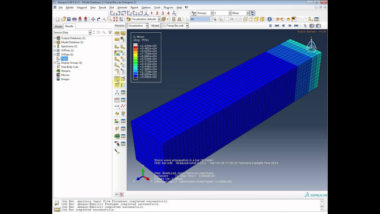 FEA - Abaqus - Stress wave propagation in a bar