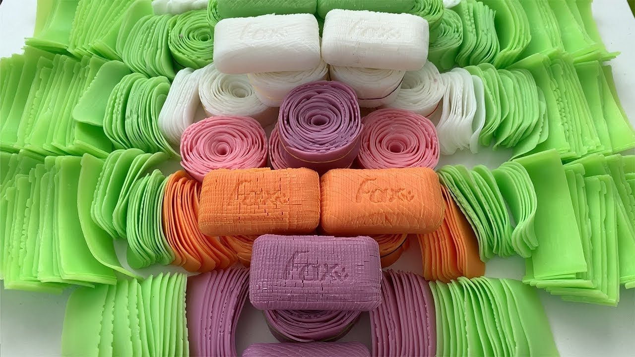 Soap Cutting ASMR - Soap Cubes, Curls and Roses #1 Satisfying Video Relaxing Sounds (no talking)