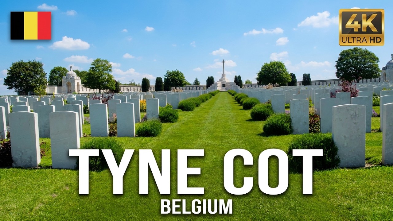 Tyne Cot Cemetery Passchendaele - Belgium【Walking Tour】4K