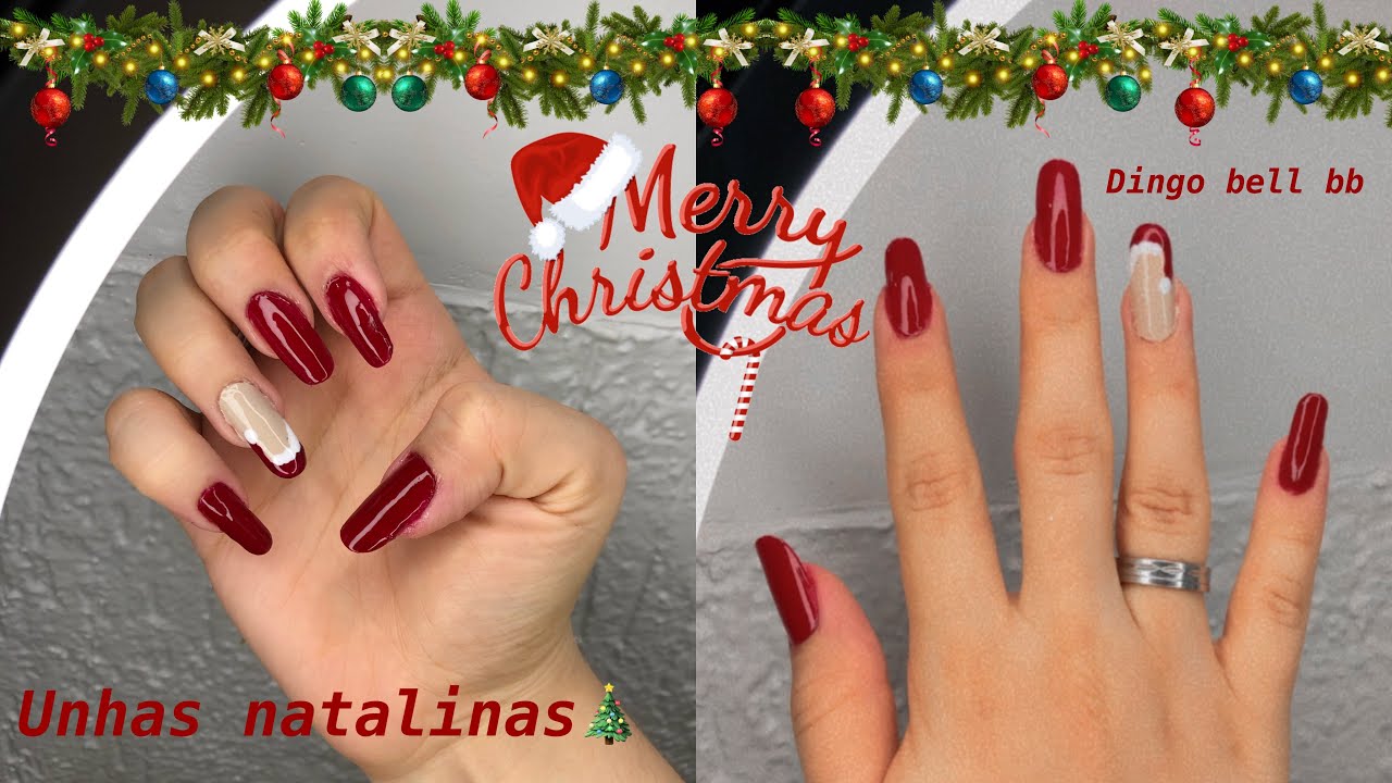 COMO FAZER UNHAS PRO NATAL | Christmas nails designs simple