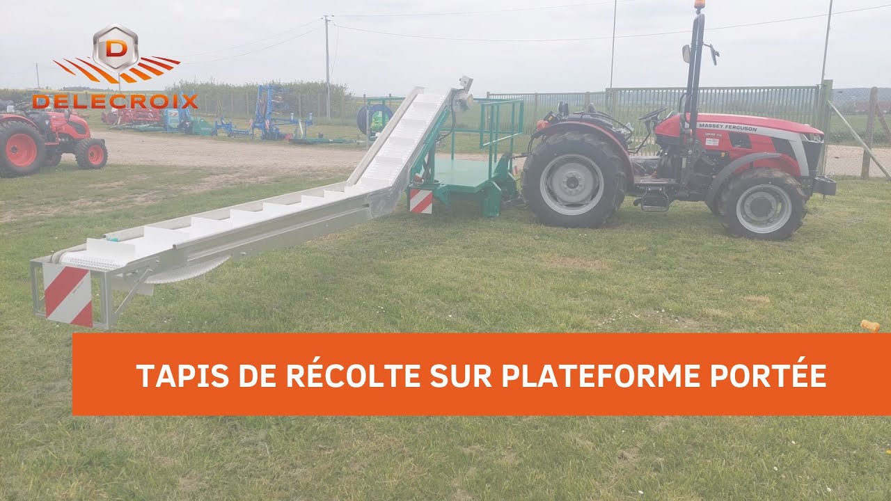 Tapis de récolte sur plateforme portée - récolte de courgettes 🥒