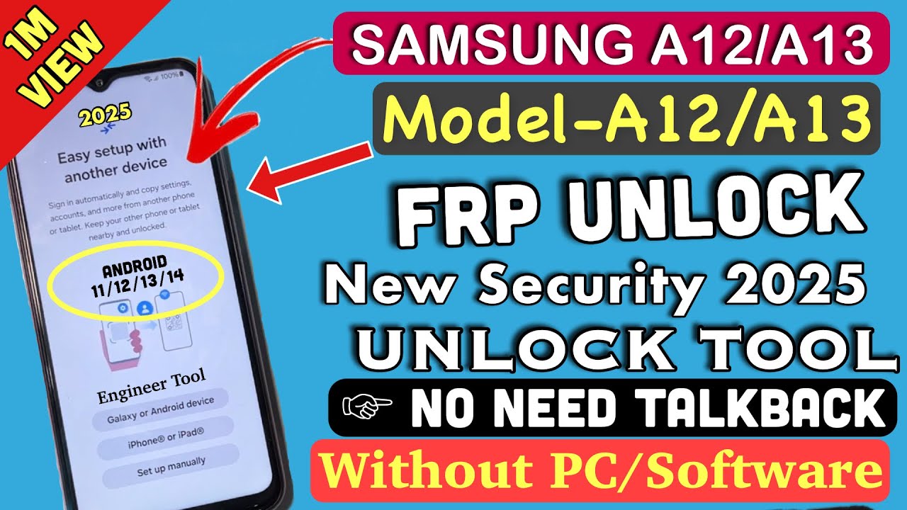 Samsung A13 FRP Bypass 2025 Android 13-14 [ Old Method Not Work ] TalkBack Not Working