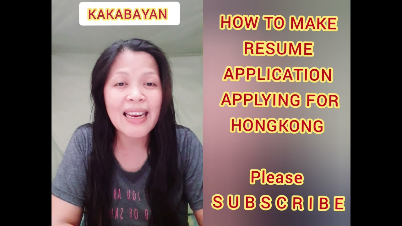 RESUME GUIDE FOR ONLINE APPLICATION IN HONGKONG @joyneri.jobhiring