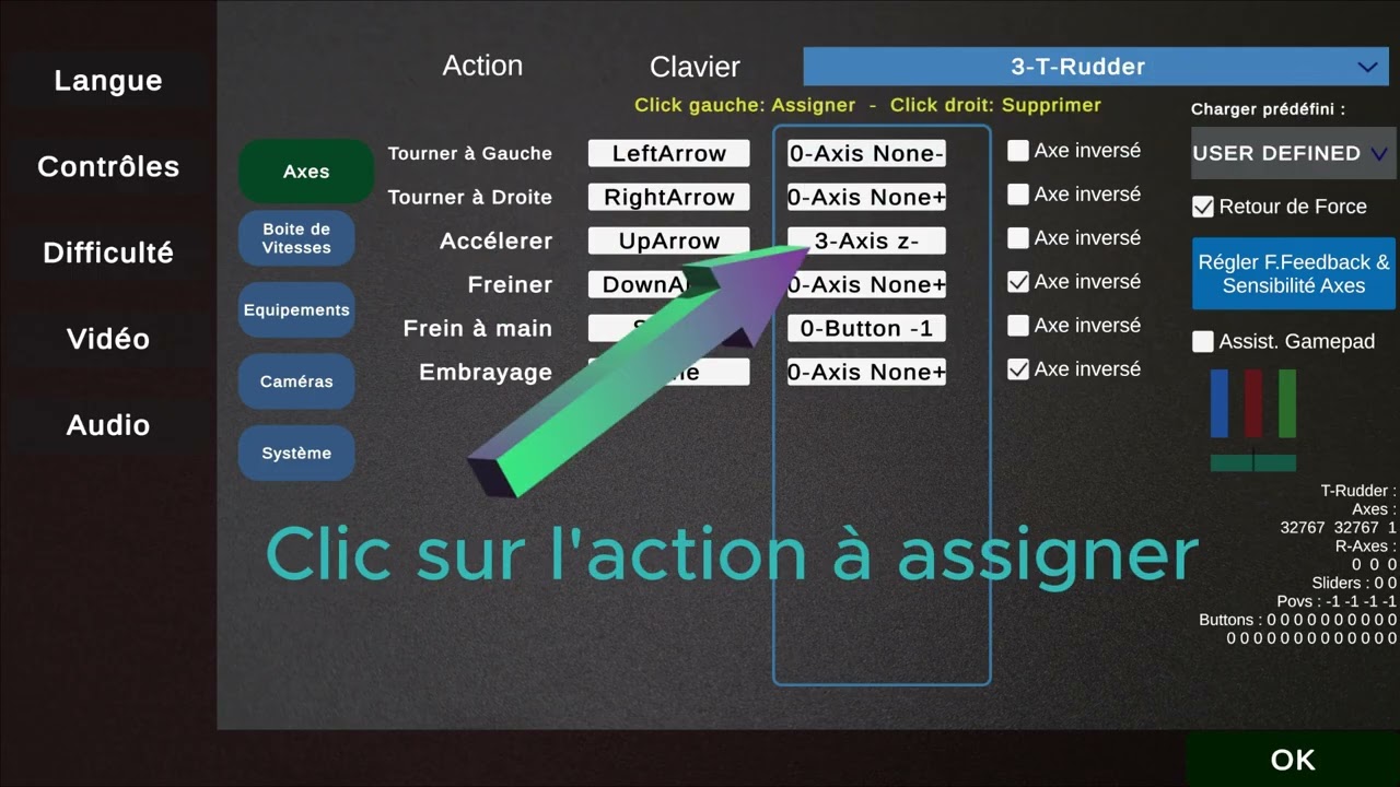 Comment affecter les contrôleurs volant, pédalier etc... dans youmandriver