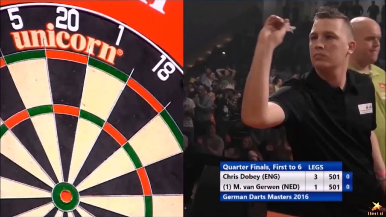 Chris Dobey great finishing vs Michael van Gerwen - German Darts Masters 2016