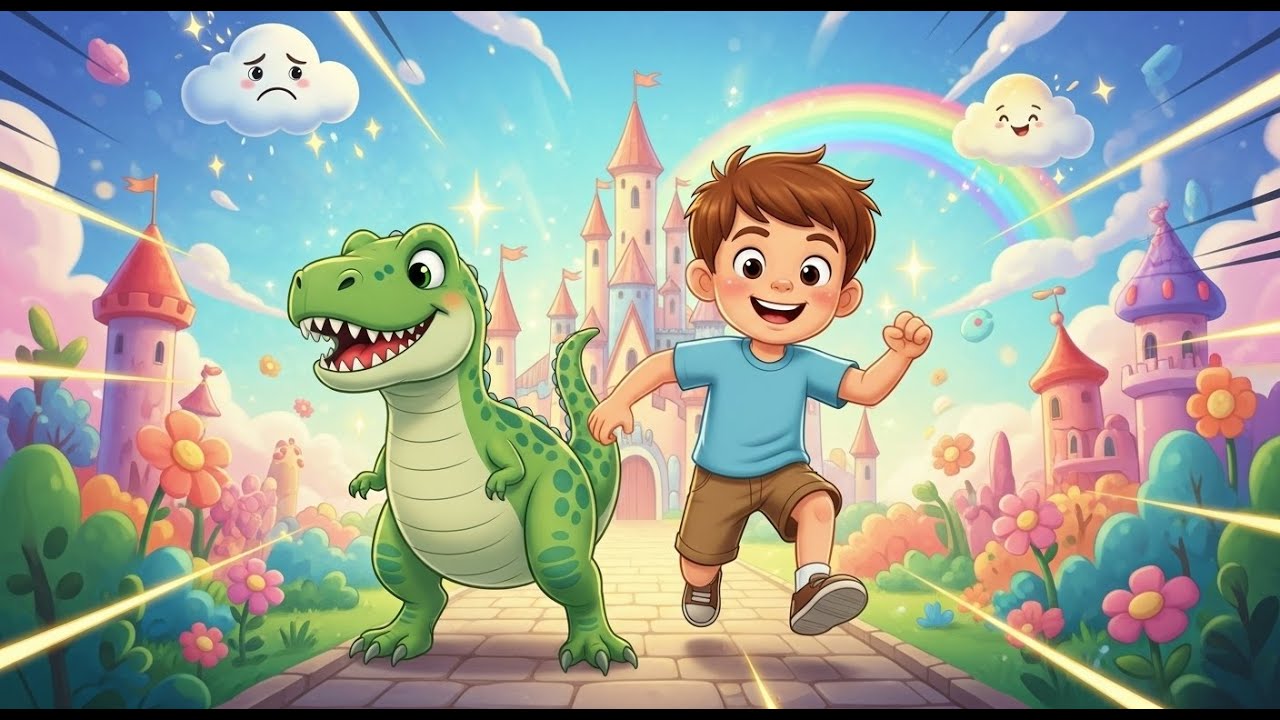 Canción Infantil de Dinosaurios para Niños 🦖  La Gran Aventura del Reino de los Colores 🌈