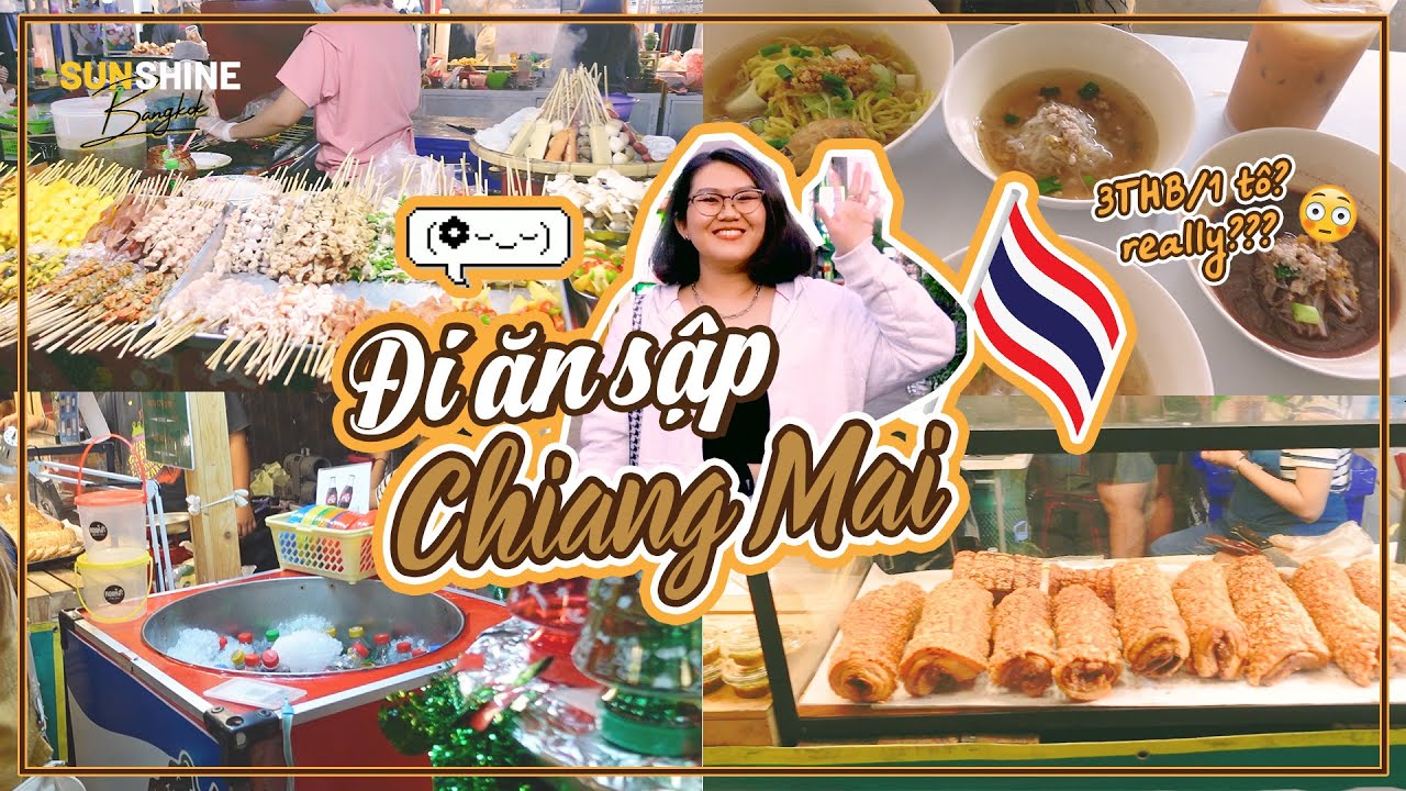 🇹🇭 ĐI CHIANG MAI THÁI LAN ĐỪNG BỎ QUA CHỢ ĐÊM NÀY! Review quán hủ tiếu local chỉ 3THB/ tô
