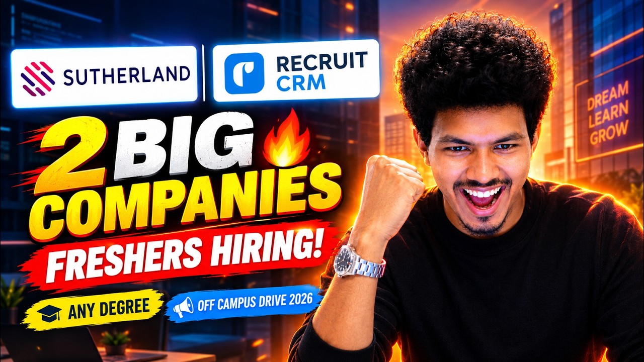 Sutherland & Recruit CRM Off Campus Drive 2026 | Any Degree | Direct Apply