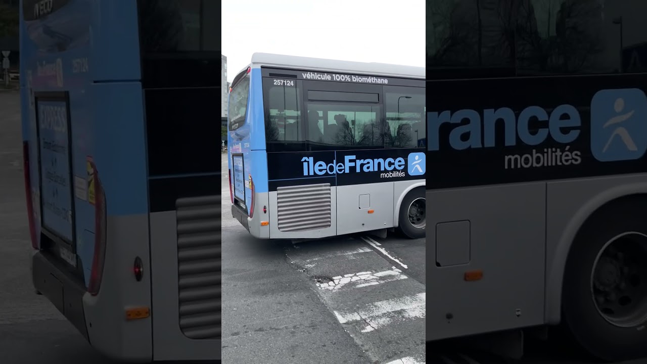 Passage de 2 Iveco Crossway GNV Transdev Roissy express et Keolis Roissy Ouest à CDG 1
