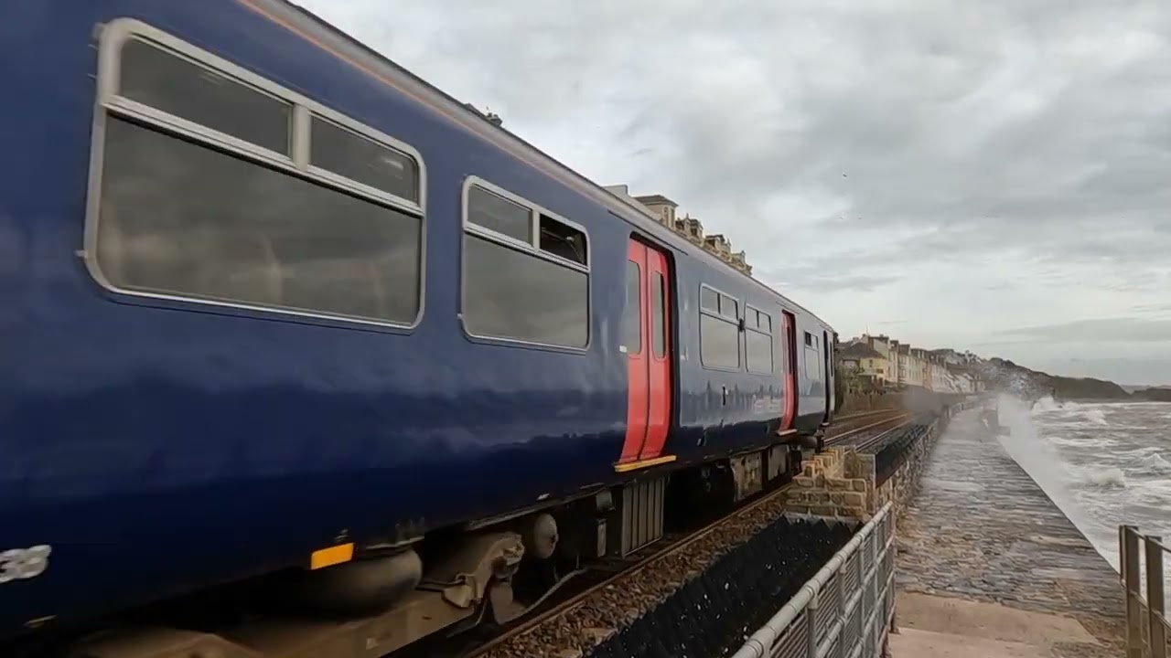 Dawlish Station with various units and a choppy sea! What a great combination. #train #railway