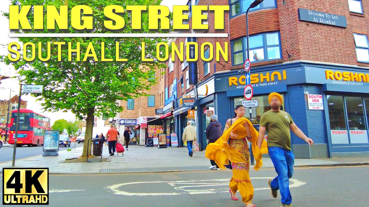Little India walking tour in Southall London at King Street | 4K walk 2024