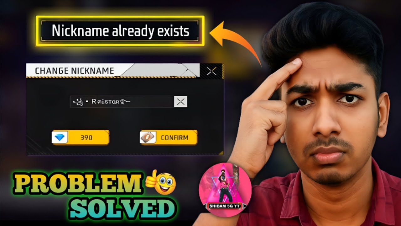 How To Fix Nickname Already Exists Problem 2025 || Free Fire Problem 😢 || SHIBAM 5G YT
