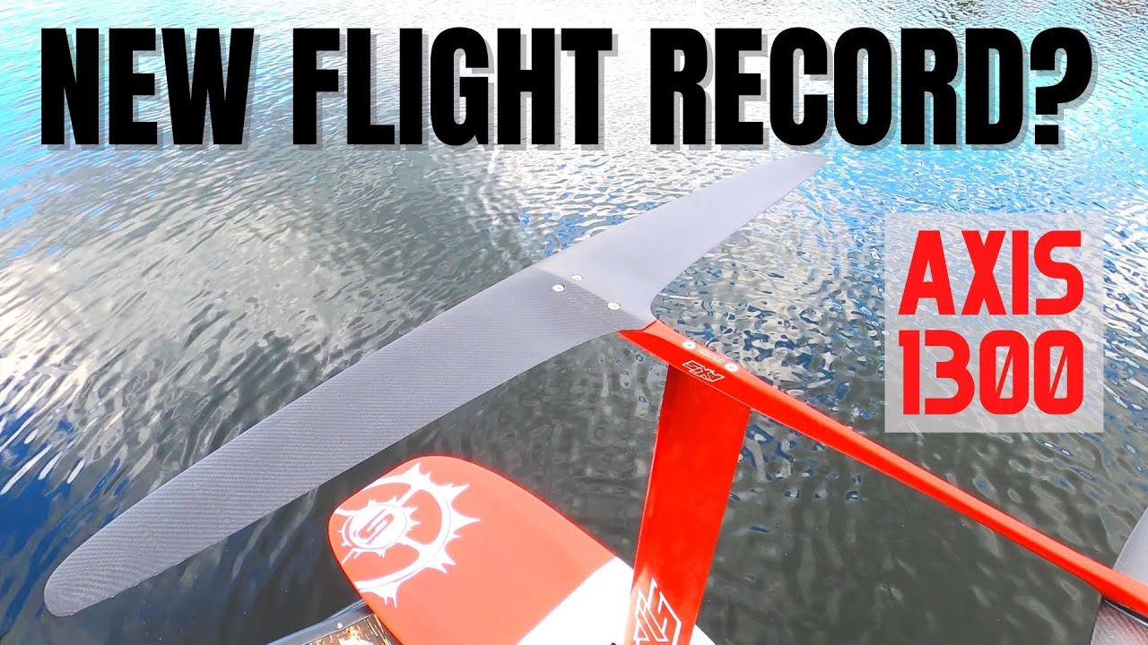 AXIS 1300 flight record attempt & product review for lake foil surfing