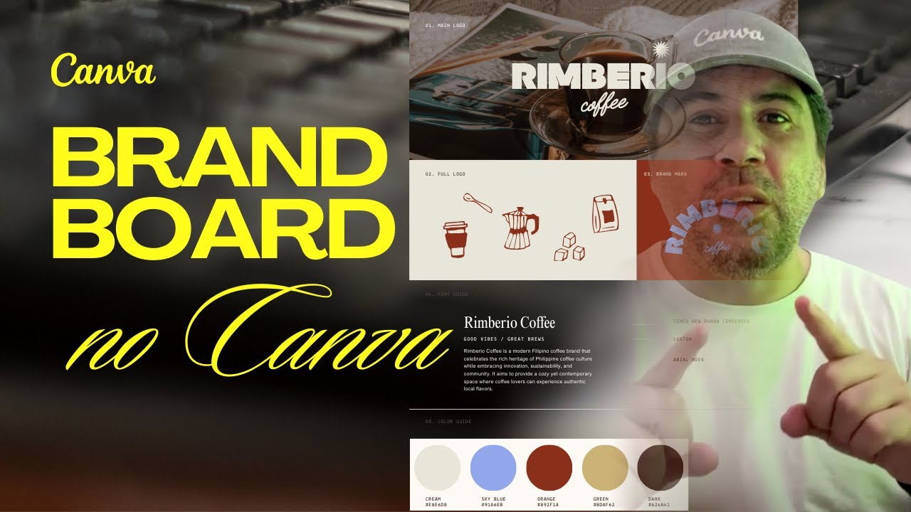 Como fazer um brand board no Canva | Design Gráfico Básico brand board template